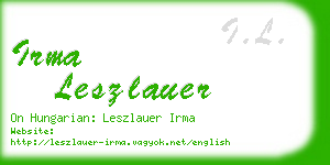 irma leszlauer business card
